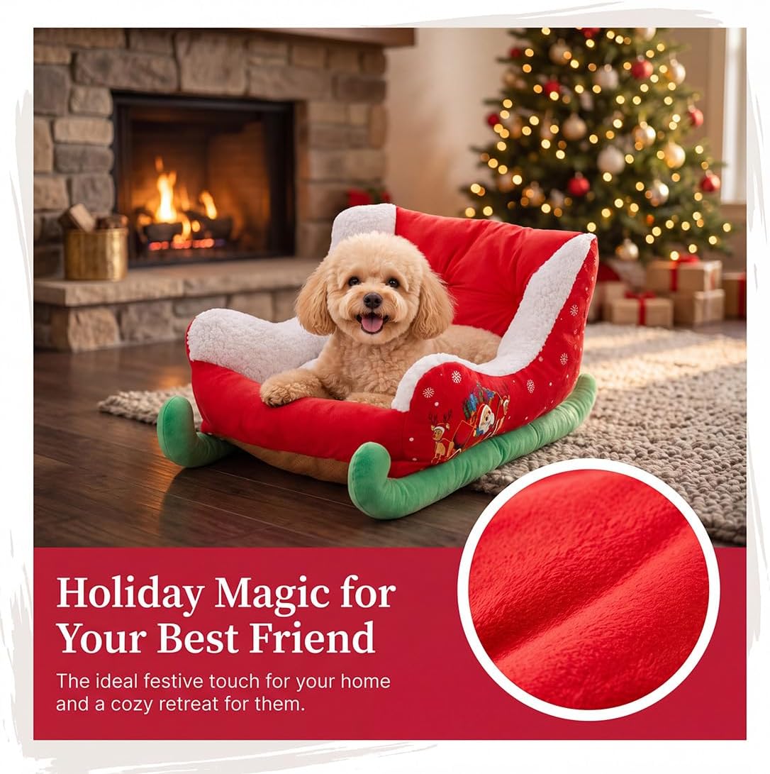Christmas sleigh pet bed